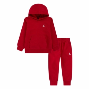 Sportstøj til Baby Jordan MJ Brklyn Fleecec Pullover Set Rød 2 Dele
