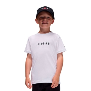 Børne Kortærmet T-shirt Jordan Mj Wordmark Emb Crew Hvid