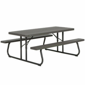 Picnic bord Lifetime Træ Brun Foldbar Stål Plastik 183 x 145 x 74 cm
