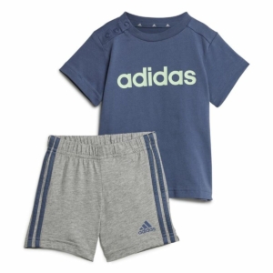 Sportstøj til Baby Adidas I Lin Co Set Infantil Blå Grå Multifarvet