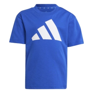 Børne Kortærmet T-shirt Adidas Big Logo Blå Hvid