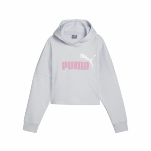 Sweatshirt med hætte til piger Puma Ess Logo Cropped Hoodie G