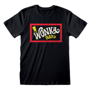 Unisex Kortærmet T-shirt Willy Wonka Wonka Bar Sort