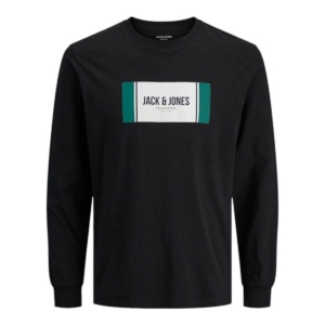 Langærmet T-shirt til Mænd Jack & Jones Jjhayato Ls Crew Sort