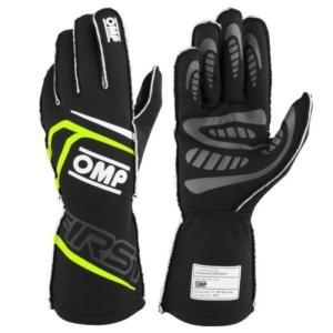Karting Gloves OMP MY2025 Gul Sort FIA 8856-2018