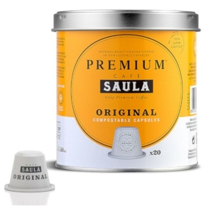 Kaffekapsler med æske Saula COMPOSTABLE INTENSE