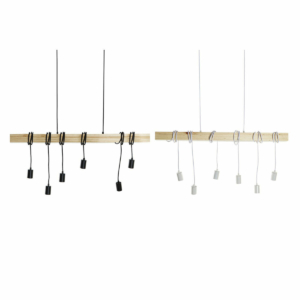 Loftslampe DKD Home Decor Sort Metal Træ Hvid 220 V 50 W (100 x 7 x 160 cm) (2 pcs)