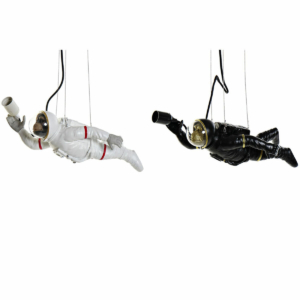 Loftslampe DKD Home Decor Sort Hvid Harpiks 220 V 50 W (46 x 14.5 x 20 cm) (2 pcs)