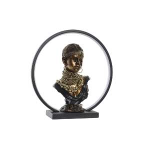 Lysdekoration DKD Home Decor Harpiks Afrikansk kvinde (35,5 x 11 x 36 cm)