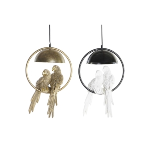 Loftslampe DKD Home Decor Gylden Hvid 220 V 50 W (29,5 x 22 x 44,5 cm) (2 enheder)