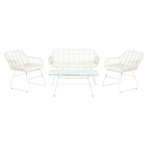 Have møbler DKD Home Decor Hvid 124 x 74 x 84 cm (4 Dele)