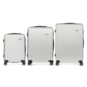 Kuffert-sæt Lysegrå Striber 3 Dele