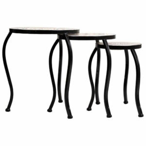 Urtepotteholder Alexandra House Living Sort Jern Flise 33 x 37 x 33 cm 3 Dele