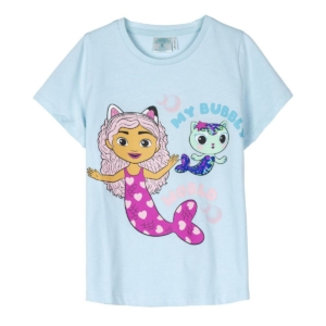 Børne Kortærmet T-shirt Gabby's Dollhouse Turkisblå