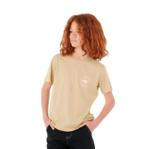 Børne Kortærmet T-shirt Rip Curl Stapler Tee Beige