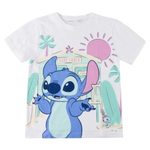 Børne Kortærmet T-shirt Stitch Hvid