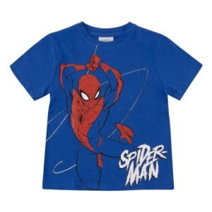 Børne Kortærmet T-shirt Spider-Man Blå