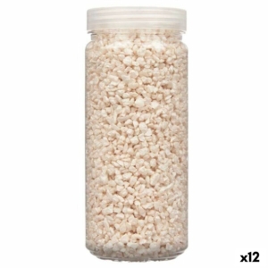 Dekorative sten Gift Decor Flødefarvet 2 - 5 mm 700 g 6,5 x 15,5 x 6,5 cm 6,2 x 15,3 x 6,2 cm (12 enheder)