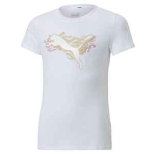 Børne Kortærmet T-shirt Puma Alpha Hvid