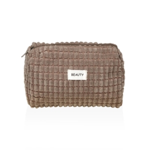 Rejsetoilettaske Versa Corduroy Khaki Polyester 8 x 11 x 18 cm